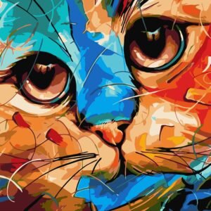 Tapymas pagal skaičius "Katės žvilgsnis" ant porėmio