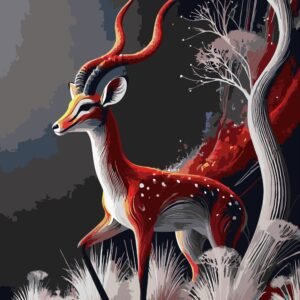 Tapymas pagal skaičius "Miško antilopė" ant porėmio