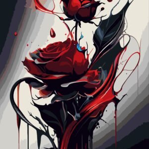 Tapymas pagal skaičius "Raudonos rožės" ant porėmio