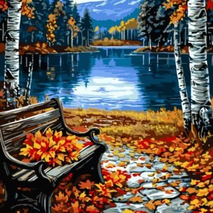 Tapymas pagal skaičius "Ruduo" ant porėmio