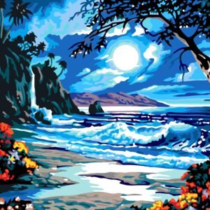 Tapymas pagal skaičius "Jūra" ant porėmio