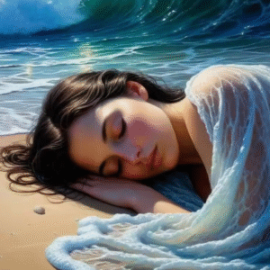 Tapymas pagal skaičius "Bangos apkabinta" ant porėmio