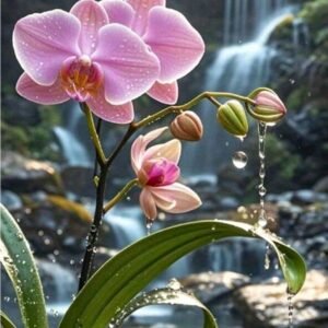 Deimantinė mozaika ant porėmio "ORCHIDĖJA"