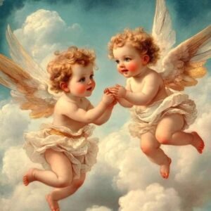 Deimantinė mozaika ant porėmio "ANGELIUKAI"