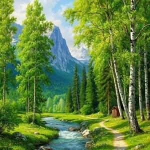 Deimantinė mozaika ant porėmio "MIŠKELIS"